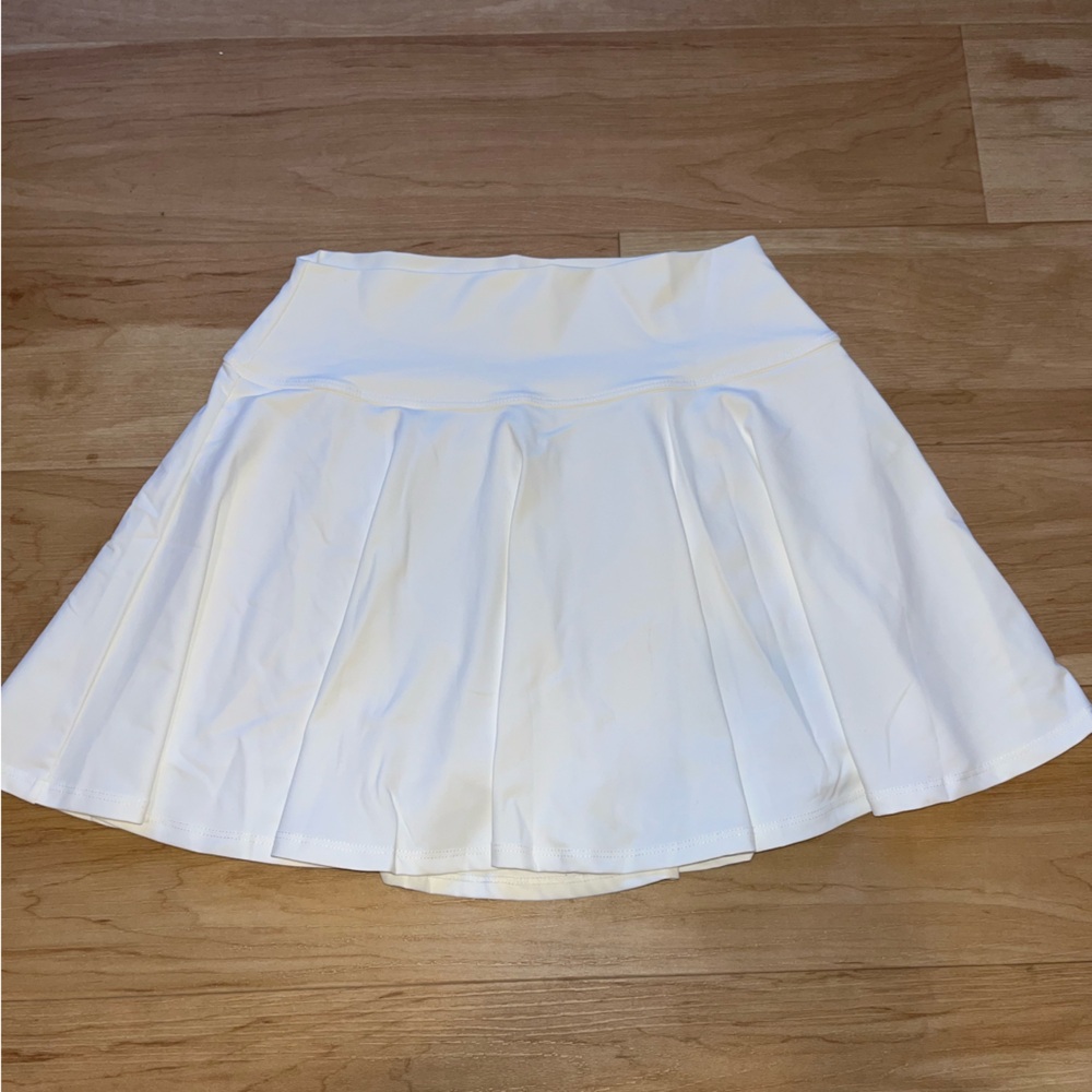 Pleated White Tennis Mini Skirt with Shorts